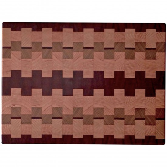 Muson Exclusive: End Grain (Dikey Lif) Meşe, Paduk & Afromozya Kesme Tahtası