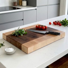 End Grain Kesme Tahtası - Ceviz & Akçaağaç - 40x27x4 cm -  Profesyonel Seri | Muson Wood