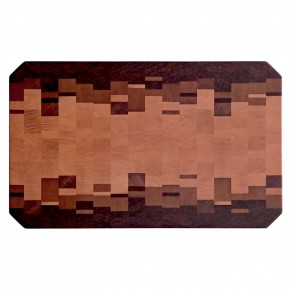 End Grain Kesme Tahtası - Venge , İroko & Dişbudak- 39x24x3 cm - Prestij Seri 2