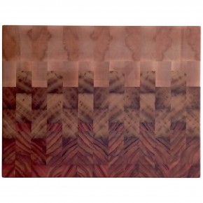End Grain Kesme Tahtası - Akçaağaç , İroko & Karaağaç - 38x29x4 cm - Elit Seri 2