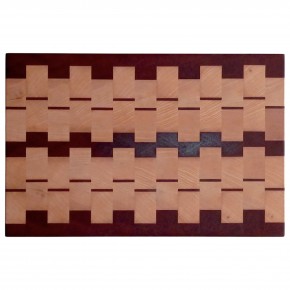 End Grain Kesme Tahtası - Dişbudak  & Sapelli- 39,5x26x3,5 cm - Özel Tasarım
