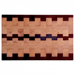 End Grain Kesme Tahtası - Dişbudak & Sapelli - 39,5x25x3,5 - Özel Tasarım 2 | Muson Wood