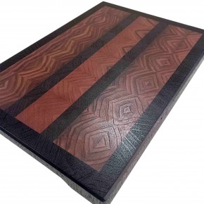 End Grain Kesme Tahtası - Wenge & Karaağaç - 29x42x3,4 cm - Profesyonel Seri | Muson Wood | 033