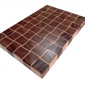 End Grain Kesme Tahtası - Kestane & Hintcevizi - 35x24x3,5 cm - Profesyonel Seri | Muson Wood | 038