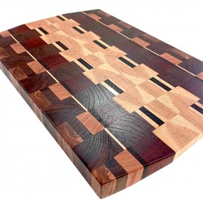 End Grain Kesme Tahtası - Wenge, Ceviz, Paduk, Dişbudak ve Meşe- 42x28x3,5  | Muson Exclusive