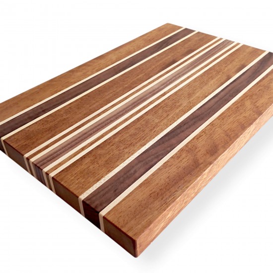 Kesme Tahtası - Akçaağaç , İroko & Ceviz - 40x27x2,7 cm - Klasik Seri | Muson Wood