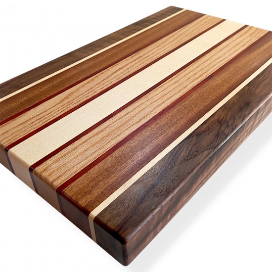 Kesme Tahtası - Ceviz , Sapelli , Meşe , Akçaağaç & Paduk - 45x29x4 cm - Klasik Seri | Muson Wood