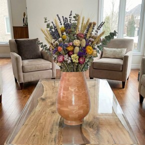 Dekoratif Ahşap Vazo - Dişbudak - El Yapımı Segment Tasarım  (23 cm) | Muson Wood