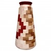 Geometrik Desenli Segment Ahşap Vazo | Dişbudak, Iroko & Paduk (36 cm) | Muson Wood | 028