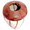 Dekoratif Ahşap Vazo - Koto ve Sapelli - El Yapımı Segment Tasarım  (27 cm) | Muson Wood | 0029