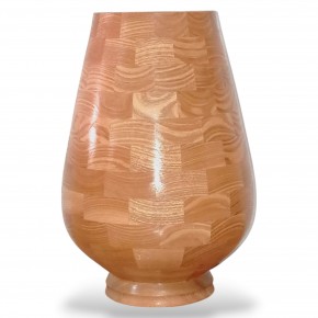 Dekoratif Ahşap Vazo - Dişbudak - El Yapımı Segment Tasarım  (23 cm) | Muson Wood