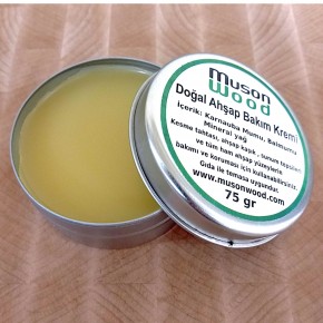 Doğal Ahşap Bakım Kremi  - Mineral Yağ, Balmumu & Karnauba Özlü (75 gr)